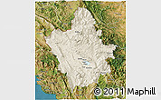 Shaded Relief 3D Map of Ioannina, satellite outside