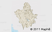 Shaded Relief 3D Map of Ioannina, single color outside