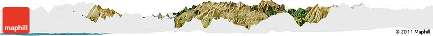 Satellite Horizon Map of Ioannina, single color outside