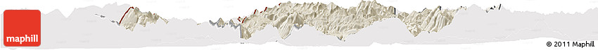 Shaded Relief Horizon Map of Ioannina, cropped outside