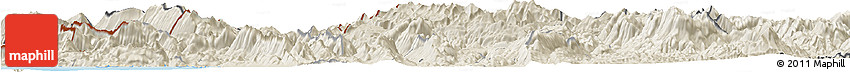 Shaded Relief Horizon Map of Ioannina