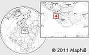 Blank Location Map of Ioannina, highlighted country, within the entire country