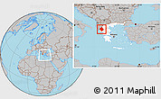 Gray Location Map of Ioannina, highlighted country, within the entire country