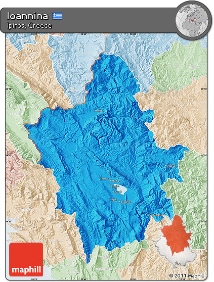Political Map of Ioannina, lighten
