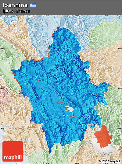 Political Map of Ioannina, lighten
