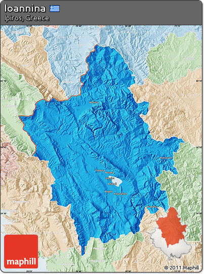 Political Map of Ioannina, lighten