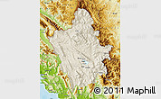 Shaded Relief Map of Ioannina, physical outside