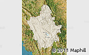 Shaded Relief Map of Ioannina, satellite outside