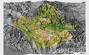Satellite Panoramic Map of Ioannina, desaturated