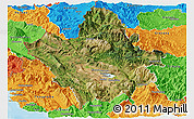 Satellite Panoramic Map of Ioannina, political outside