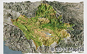 Satellite Panoramic Map of Ioannina, semi-desaturated