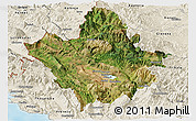Satellite Panoramic Map of Ioannina, shaded relief outside