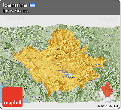 Savanna Style Panoramic Map of Ioannina