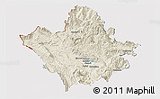 Shaded Relief Panoramic Map of Ioannina, cropped outside