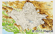 Shaded Relief Panoramic Map of Ioannina, physical outside