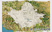 Shaded Relief Panoramic Map of Ioannina, satellite outside