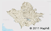 Shaded Relief Panoramic Map of Ioannina, single color outside