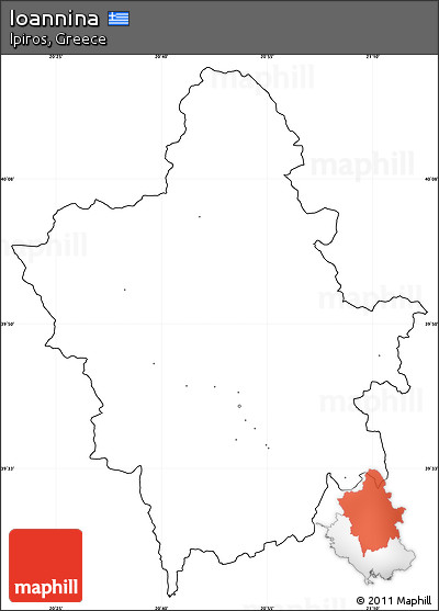 Blank Simple Map of Ioannina, cropped outside, no labels
