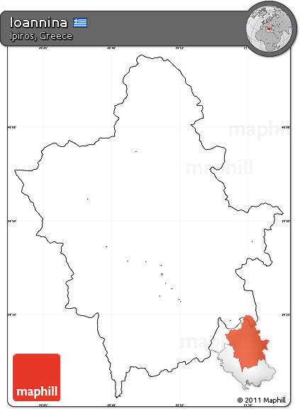 Blank Simple Map of Ioannina, cropped outside, no labels