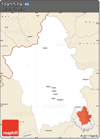 Classic Style Simple Map of Ioannina