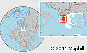 Gray Location Map of Ipiros, highlighted country