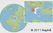 Savanna Style Location Map of Ipiros, highlighted country, within the entire country