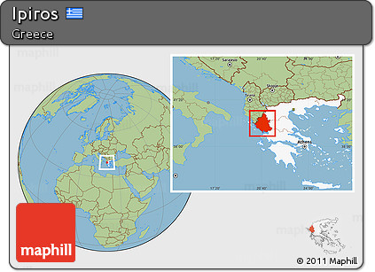 Savanna Style Location Map of Ipiros, highlighted country