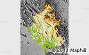 Physical Map of Ipiros, darken, desaturated