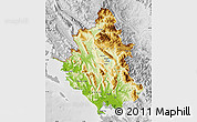 Physical Map of Ipiros, lighten, desaturated