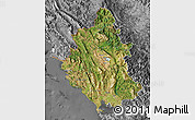 Satellite Map of Ipiros, desaturated