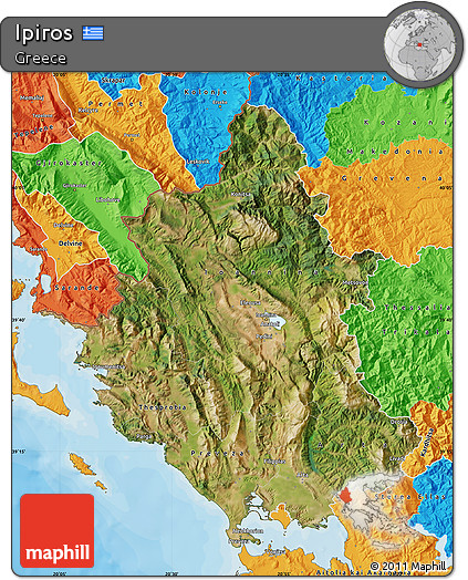 Satellite Map of Ipiros, political outside