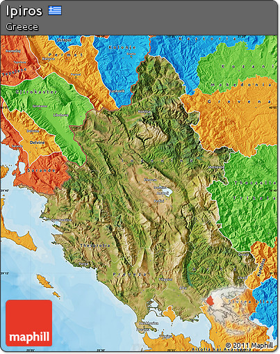 Satellite Map of Ipiros, political outside