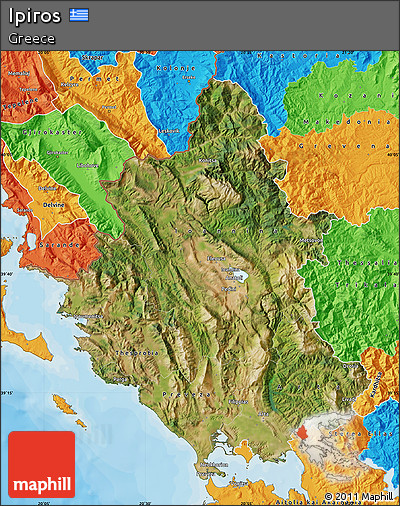 Satellite Map of Ipiros, political outside