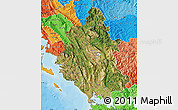 Satellite Map of Ipiros, political shades outside