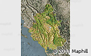 Satellite Map of Ipiros, semi-desaturated
