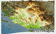 Physical Panoramic Map of Ipiros, darken