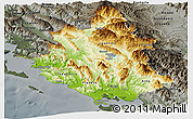 Physical Panoramic Map of Ipiros, darken, semi-desaturated