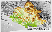 Physical Panoramic Map of Ipiros, desaturated