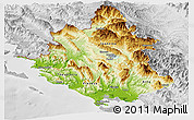 Physical Panoramic Map of Ipiros, lighten, desaturated