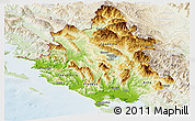 Physical Panoramic Map of Ipiros, lighten