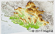 Physical Panoramic Map of Ipiros, lighten, semi-desaturated