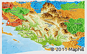 Physical Panoramic Map of Ipiros, political outside