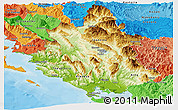 Physical Panoramic Map of Ipiros, political shades outside