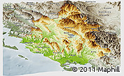 Physical Panoramic Map of Ipiros, semi-desaturated