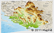 Physical Panoramic Map of Ipiros, shaded relief outside