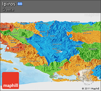 Political Panoramic Map of Ipiros