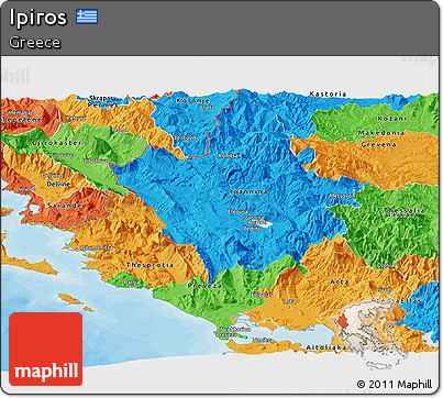 Political Panoramic Map of Ipiros