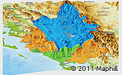 Political Panoramic Map of Ipiros, physical outside