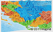 Political Panoramic Map of Ipiros, political shades outside