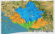 Political Panoramic Map of Ipiros, satellite outside